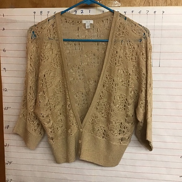 APT 9 women's cardigan for a top or dress sz L beige or gold or cream - Picture 1 of 3